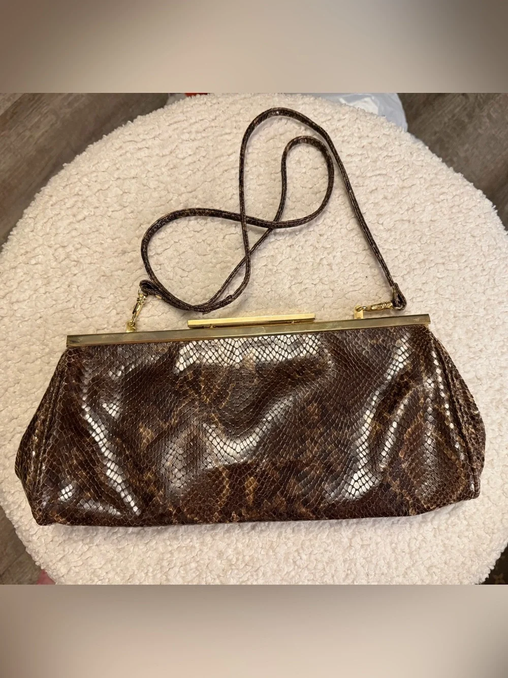 ✨ Vintage TANNER Made in Italy Genuine Snakeskin 2-in-1 Clutch ✨